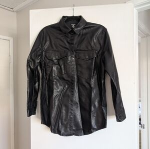 Boohoo Blue Faux Leather Jacket